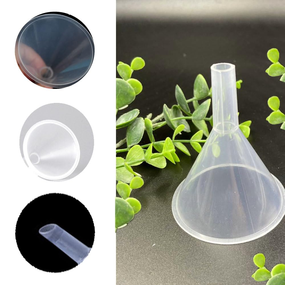 Changyeah 3 Pcs Plastic Funnel Set, Lab Funnels, Kitchen Funnel, for Lab Bottles Sand Art Perfumes Spices Powder Funnel Essential Oils, DIY Craft Recreational Activities, 3-Sizes (60Mm,75Mm,90Mm) image number 2
