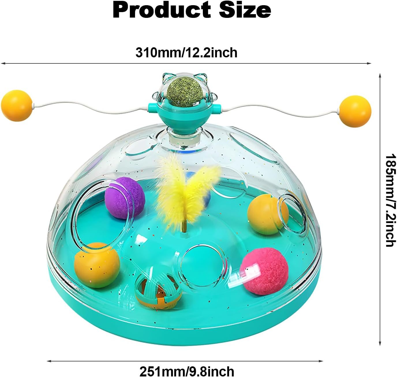 Interactive Toys for Cats,4 in 1 Cat Toy Indoor for Cats Interactive Cat Toy,Interactive Cat Toy for Indoor Cats,Puzzle Cat Toys Kitty Treasure Chest