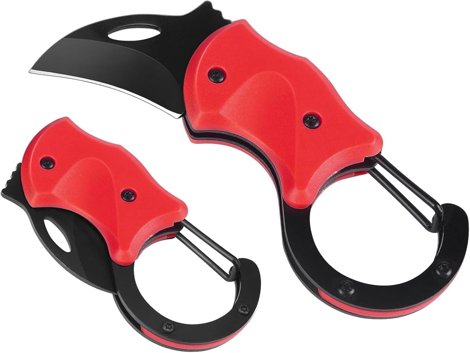 Small Pocket Knife for Men Women, Carabiner Mini Keychain Knife, Box Cutter, Folding Knives for Indoors Outdoors, Gifts Stocking Stuffers for Him and Her(Red)