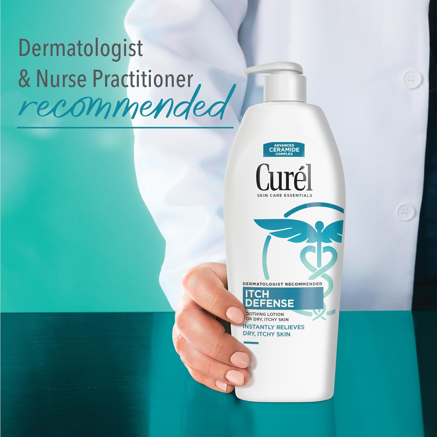 Curel Itch Defense Calming Body Lotion, Moisturizer for Dry, Itchy Skin, Body and Hand Lotion, with Advanced Ceramide Complex, Pro-Vitamin B5, Shea Butter, 20 Oz image number 2