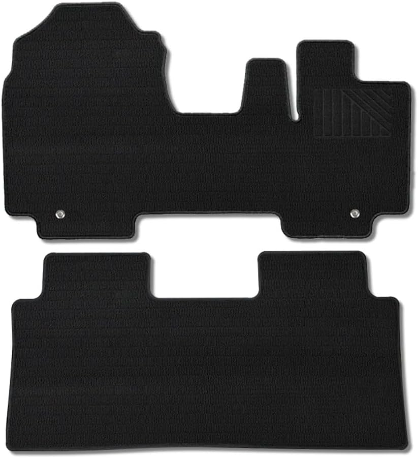 Yours Spacia Custom Gear Floor Mat 2-Piece Set [Color: Gray X Black/Red] [Heel Pad a Type] Front Rear Check Pattern Solid Heel Pad Garbage Dirt Cleaning Scratch Prevention Cover Protection Custom image number 2