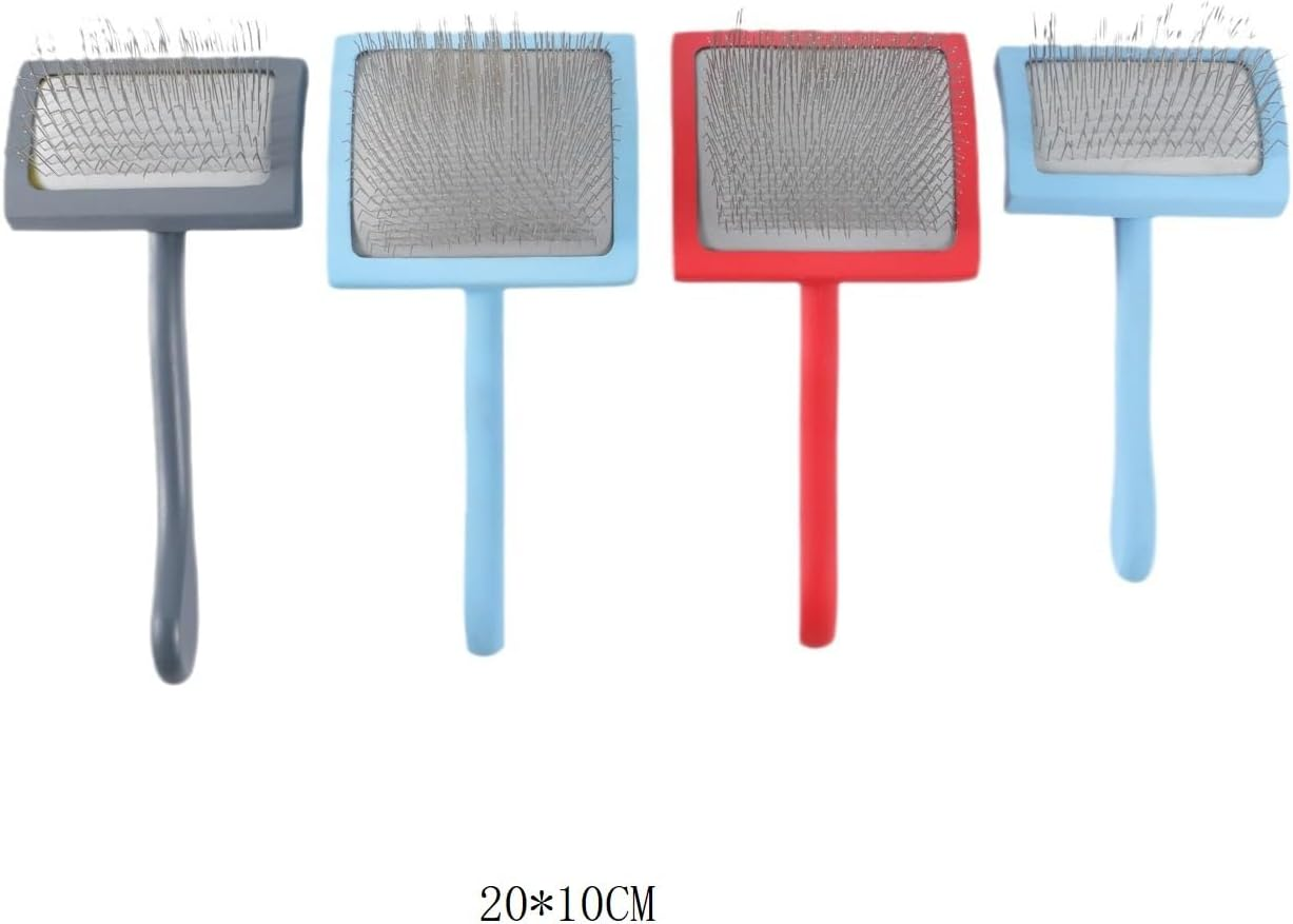 Long Pin Slicker Brush for Dematting & Grooming Long-Haired Poodle & Doodle Breeds for Fluff Detangling & Keeping Mats Free on Poodles, Goldendoodles & Curly Dogs (Blue, 20 * 10Cm) image number 4