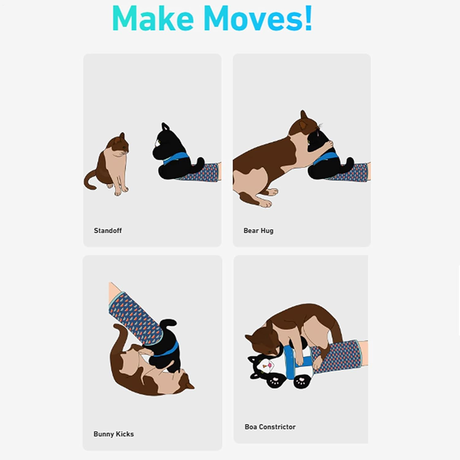 Generic Cat Puppet Wrestler, Interactive Cat Wrestling Toy Puppet. Kitten Wrestler Game with Sturdy Padding, Plush Cat Arm Wrestle Toy Interactive Play image number 1