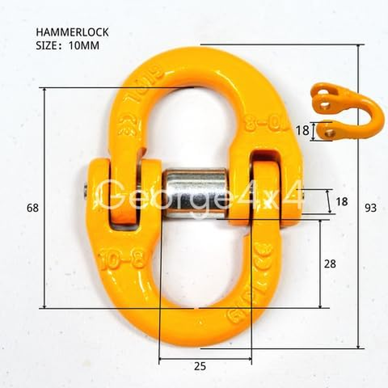 2Pack 10Mm Hammer Lock Connecting Trailer Safety Chain Extender or Lifting Chain Sling Connector