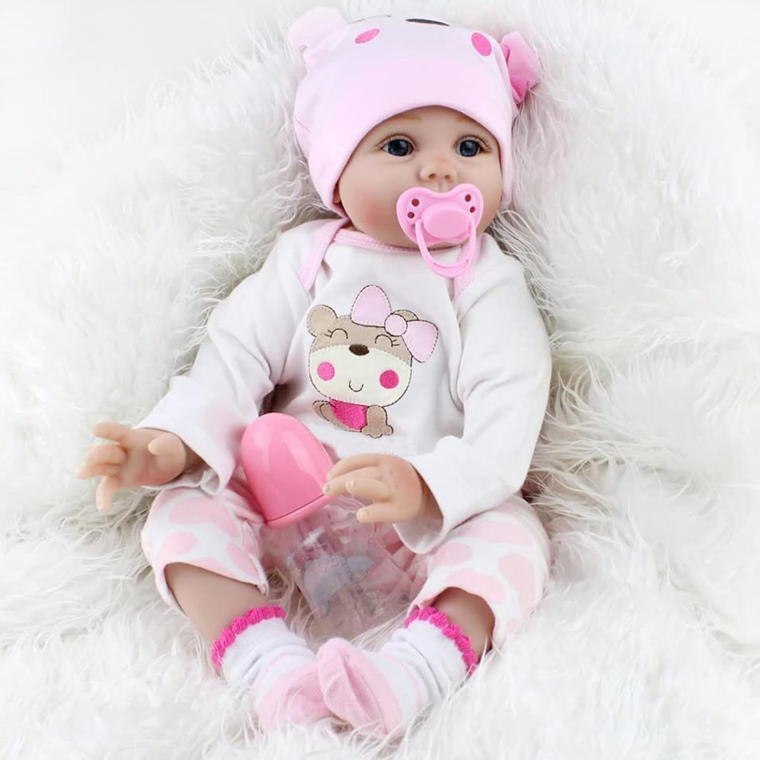 Lifelike Reborn Baby Dolls 22 Inch 55Cm Soft Silicone Vinyl Reborn Toddler Dolls Handmade Baby Reborn Xmas Gift Cheap Reborn Dolls Toy Gift Real Life Dolls Toddler image number 5