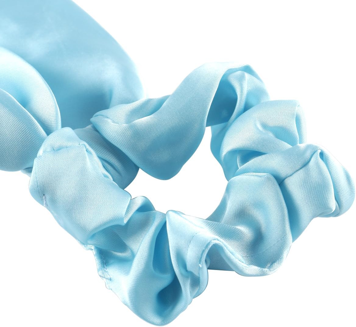 Orivin 6 Pcs Satin Bowknot Elastic Hair Bands Colorful Ribbon Scrunchies Ponytail Holder Sweet Hair Accessories for Women Girls image number 5