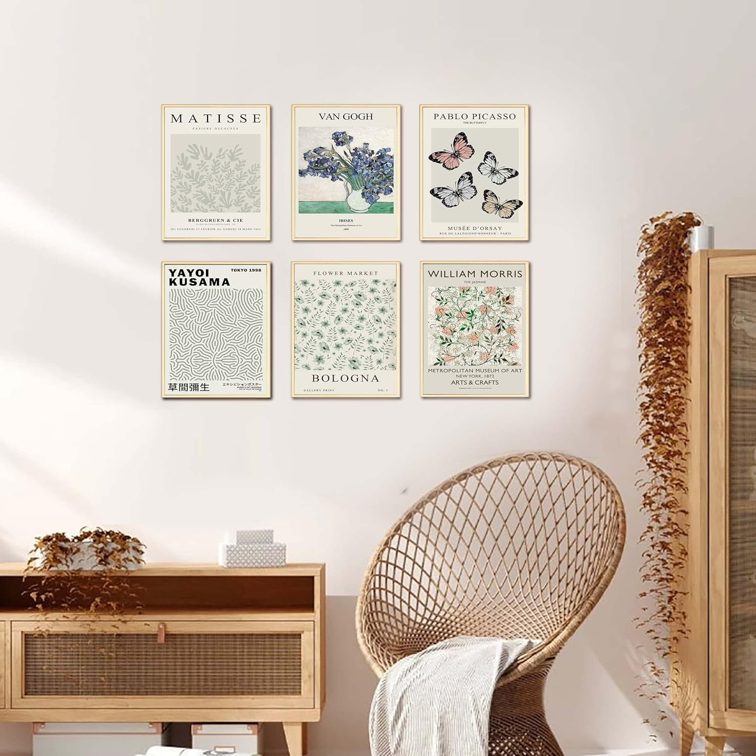 OKONZ Flower Market Poster Matisse Wall Art Prints Set of 6 Boho Art Prints Danish Pastel Colorful Floral Wall Decor for Bedroom Bathroom Living Room Decoration（8 X 10 Inch Unframed） Style (1) image number 1