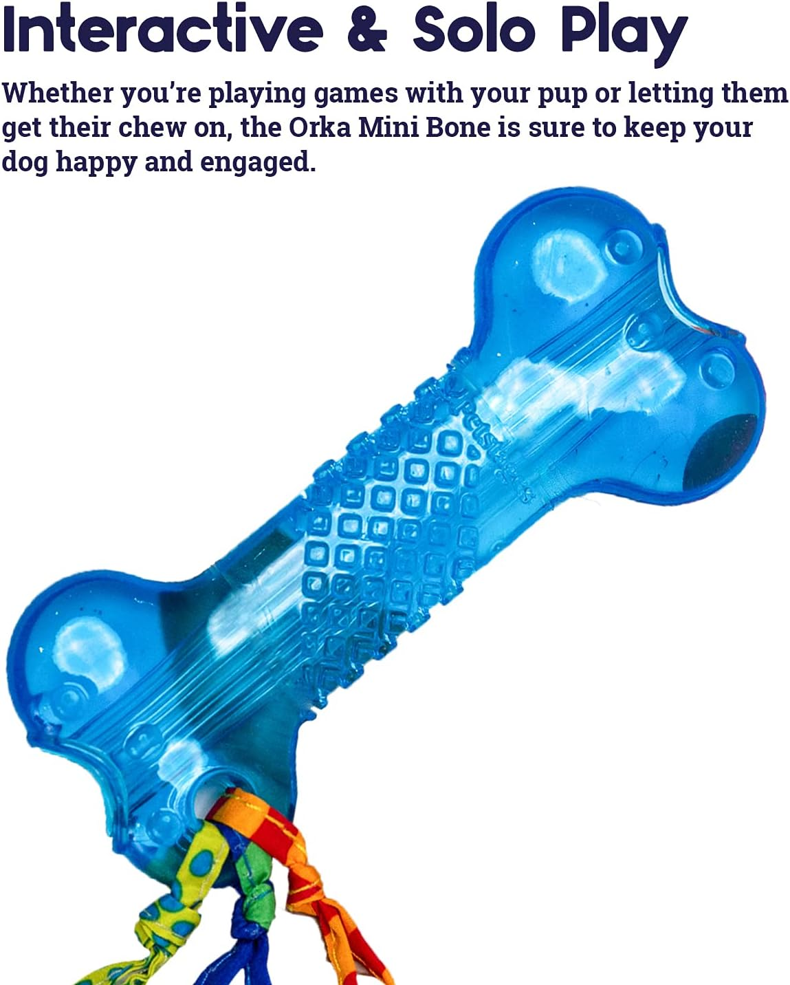 Petstages Orka Mini Bone Royal Blue Dog Chew Toy image number 1