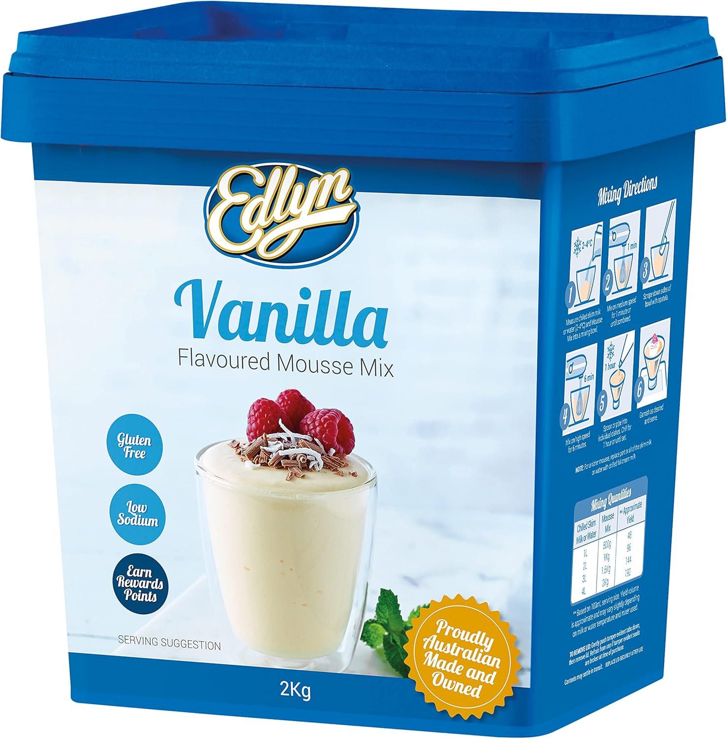 Edlyn Chocolate Mousse Mix, Brown, 2 Kg