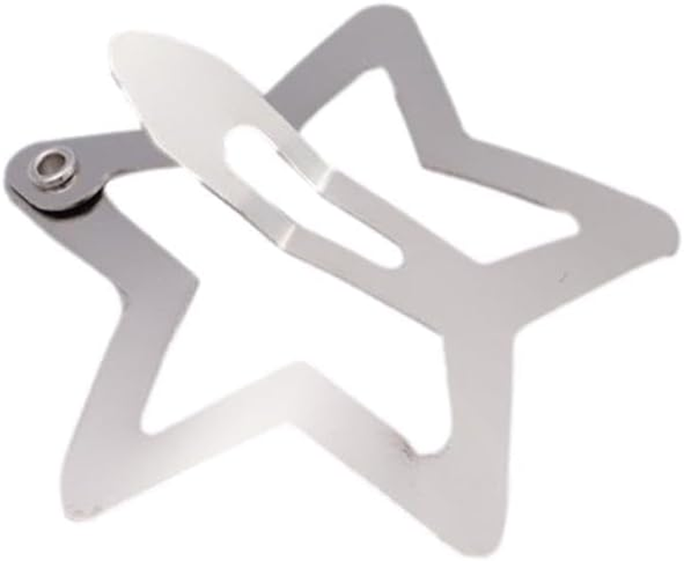 PLGEBR Star Hair Clips, Silver, 10 Pieces, Silver Metal Star Hair Clips, Hair Clips, Headwear, Non-Slip Metal Star Hair Accessories for Women and Girls image number 1