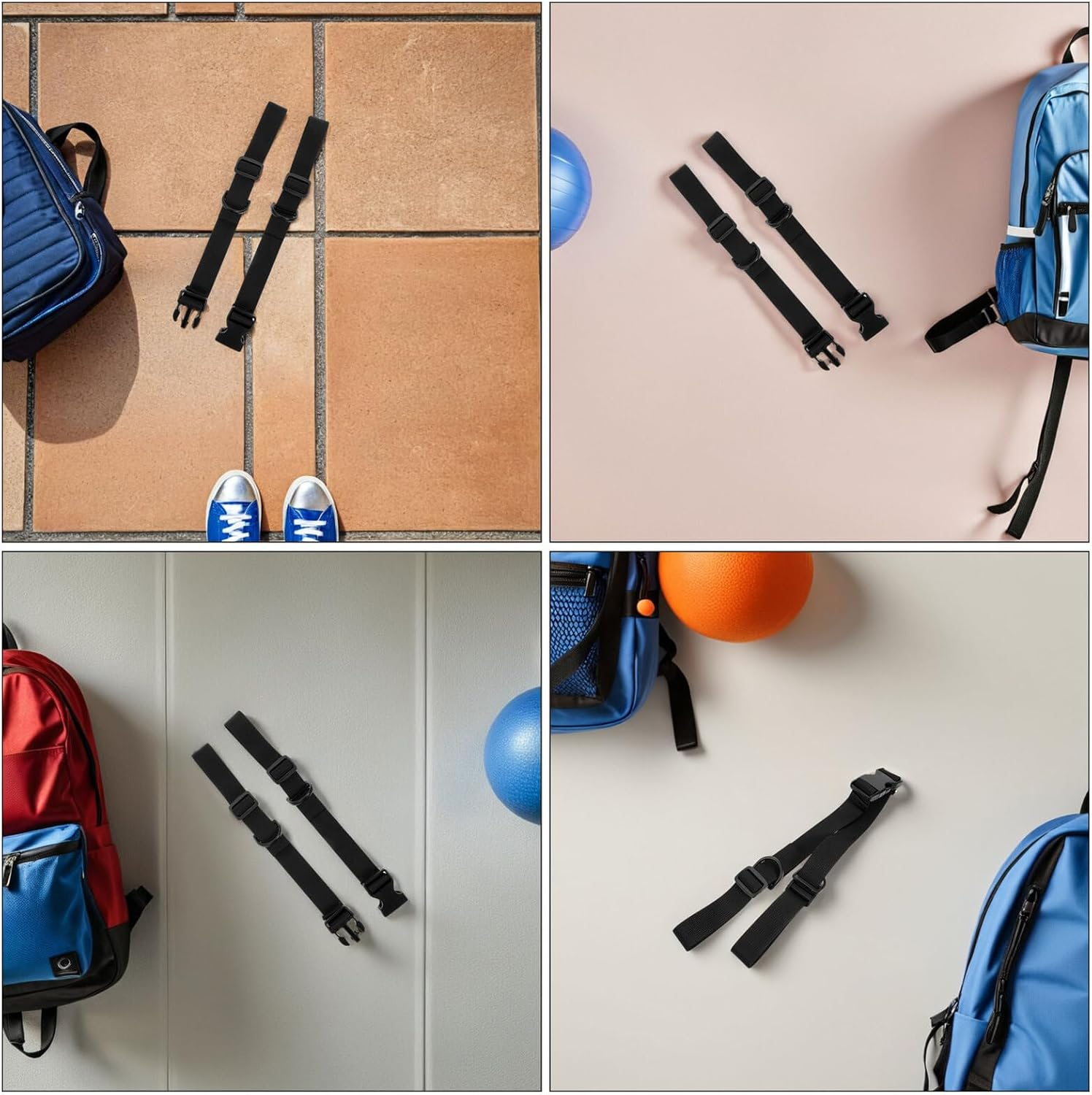 HOOTNEE 5Pcs Adjustable Heavy Duty Luggage Straps Buckle Clips, Black Universal Replacement Securing Belts for Suitcases, Backpacks, and Outdoor Gear Binding image number 4