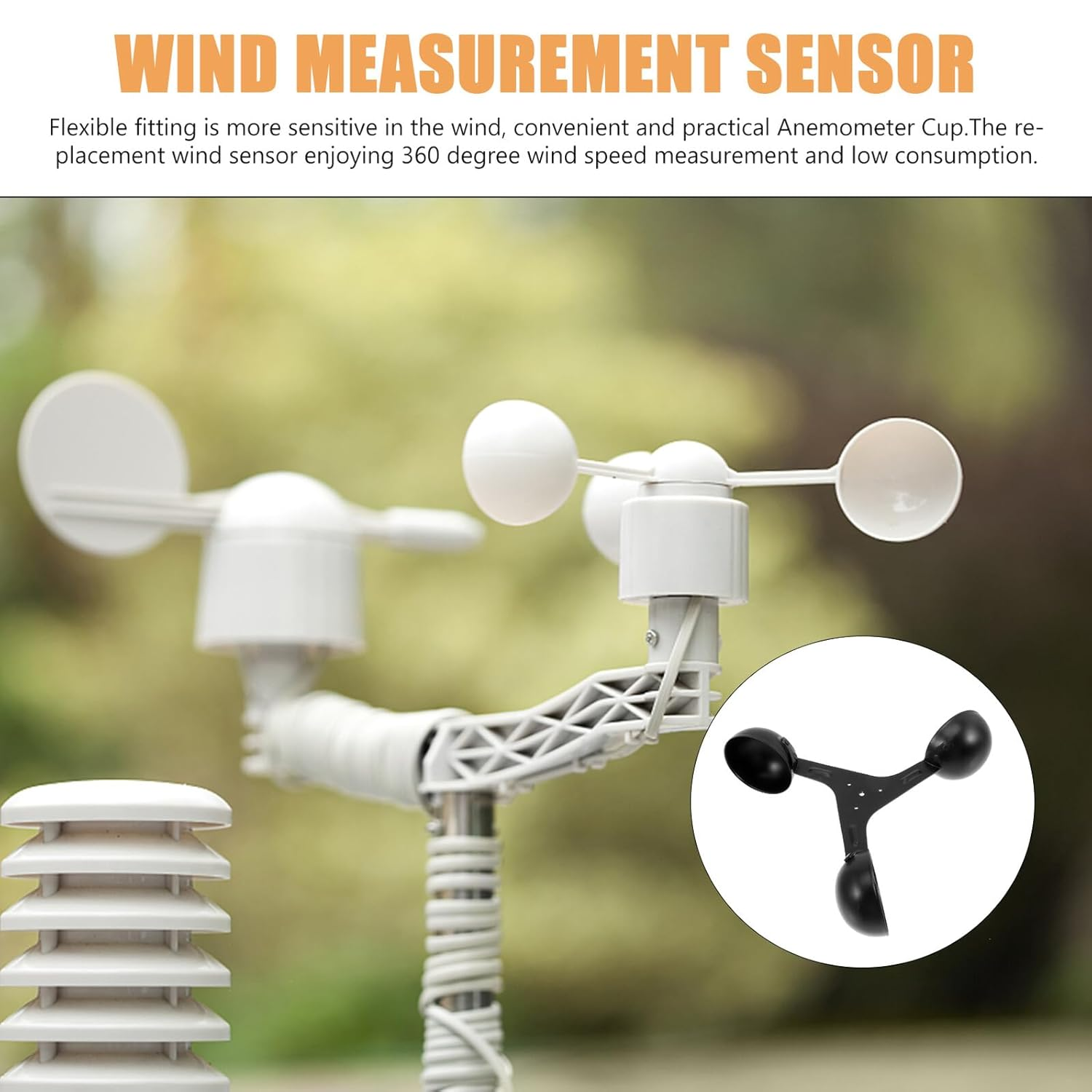 GALPADA Professional Alloy Replacement Anemometer Cup Wind Measurement Part for Accurate Wind Speed Sensor Monitoring Lightweight