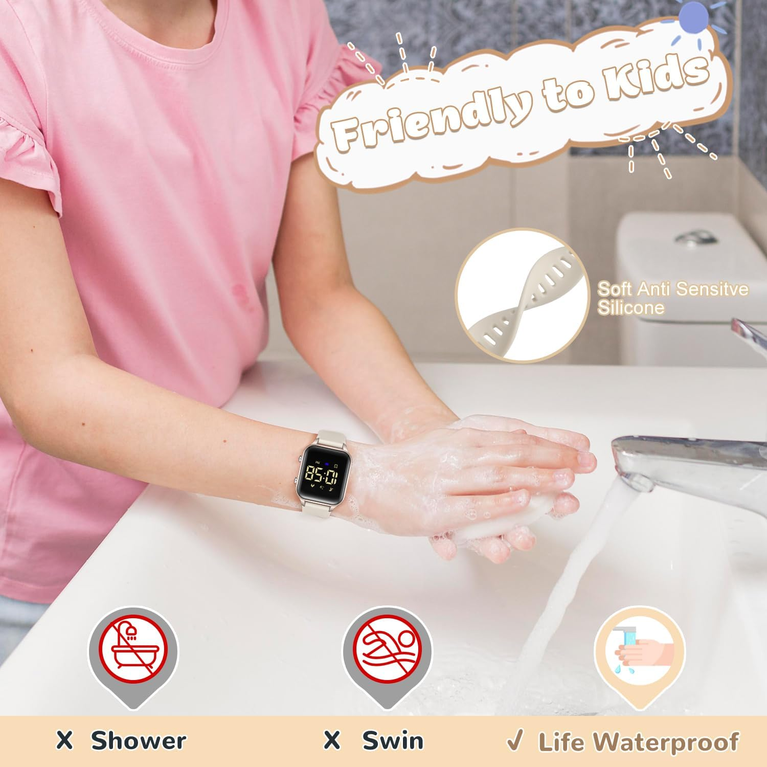 Waterproof Kids Digital Watches for Boys Girls,Sport Watch with Pedometer Stopwatch Vibration Alarm for Ages 5-13,No App Fitness Tracker Watch for Kids Teens Birthday image number 2