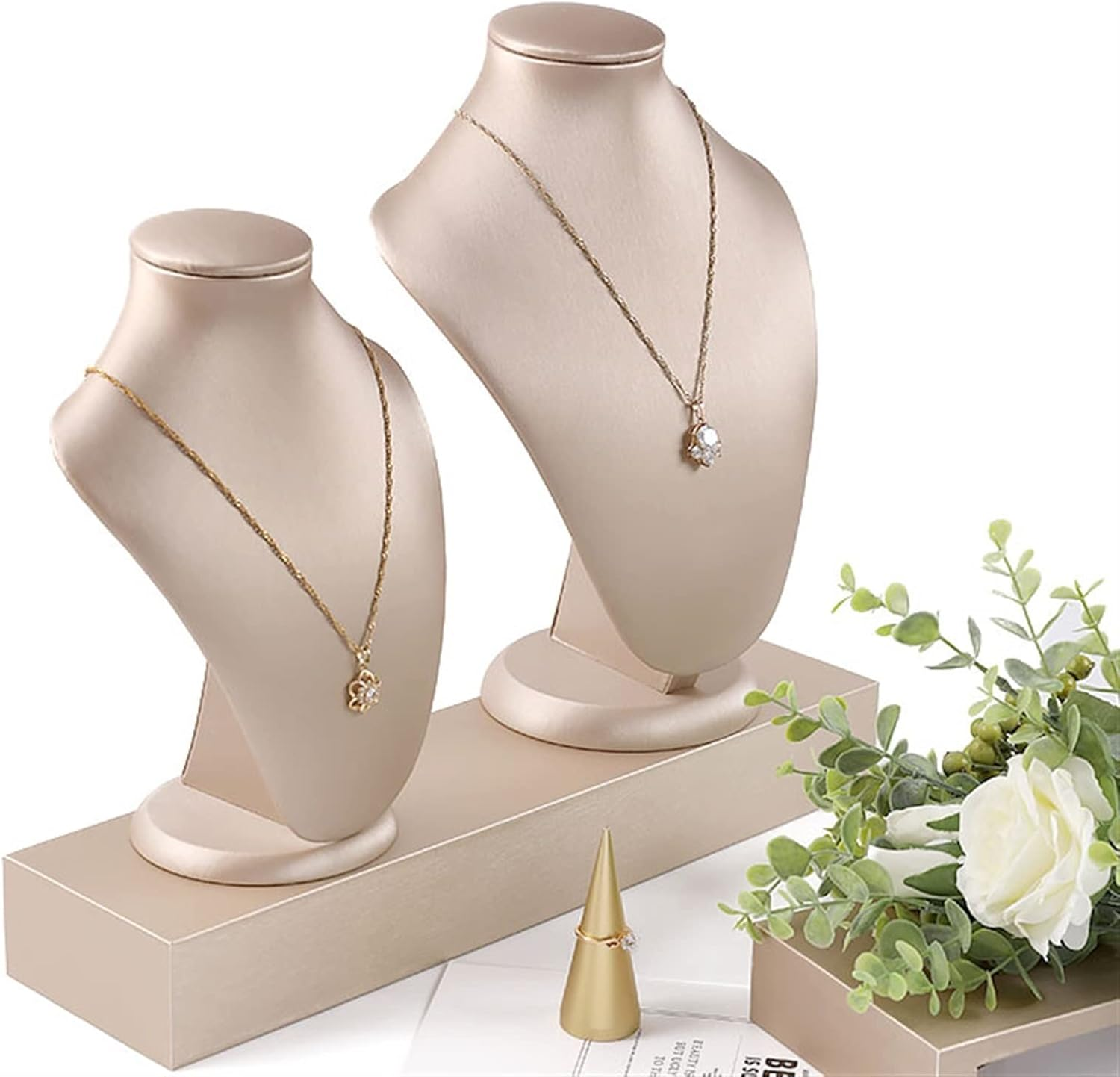 Jewelry Stand Pu Leather Necklace Bust Chain Holder Display Organizer Show Boutique Stand Mannequin Home Organisation, Jewelry Storage for Girls Women Jewelry Holder Jewelry Display (Size : 32Cm) image number 1