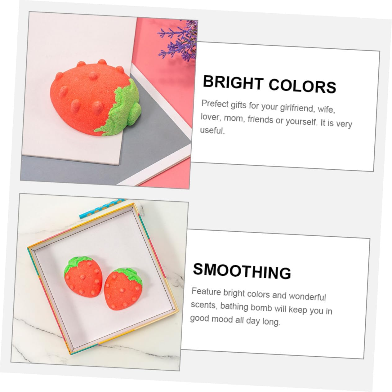 Gogogmee Strawberry Fragrance Bubble Bath Set 4Pcs Bathing Salt Exfoliating Powders Portable Gentle for Foot Soak Spa image number 5