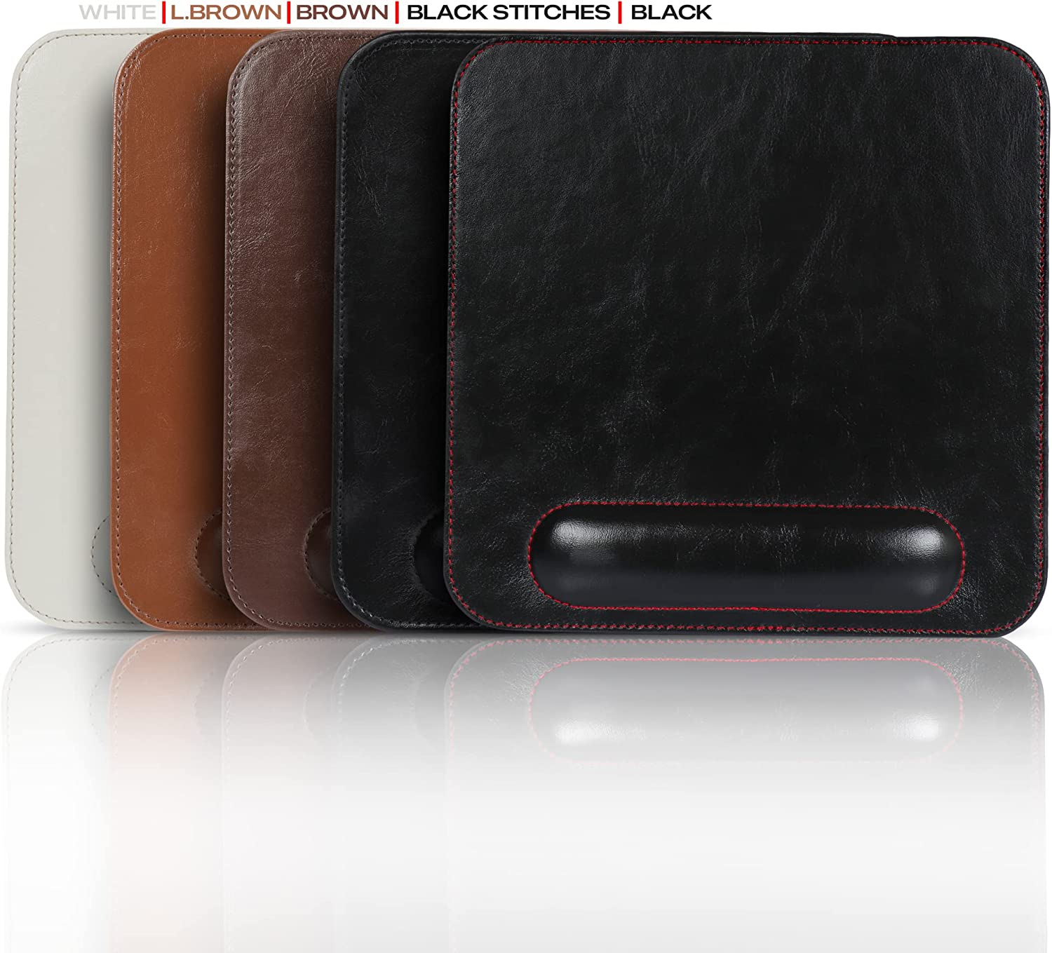 Londo Leather Mousepad with Wrist Rest (Light Brown)