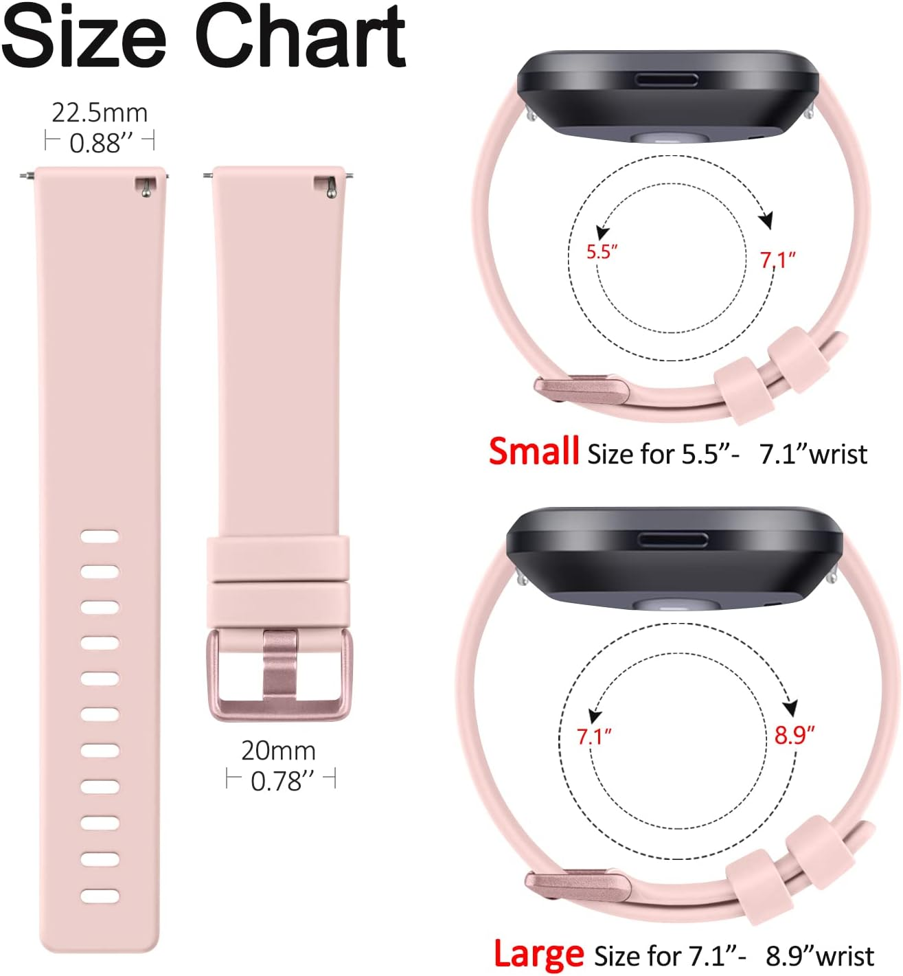 Sport Bands for Fitbit Versa 2 Band, Fitbit Versa Band, Versa Lite/Se Band Women/Men, Soft Classic TPU Adjustable Comfortable Replacement Wristbands for Fitbit Versa 2/Versa/Lite/Se image number 5