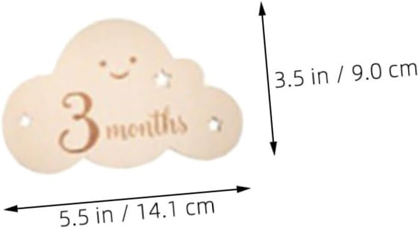 Cloud Shaped Wooden Announcement Cards Monthly Photo Markers for Newborn Milestones Double Sided Discs for Documenting Growth Journey Durable and Adorable Keepsake