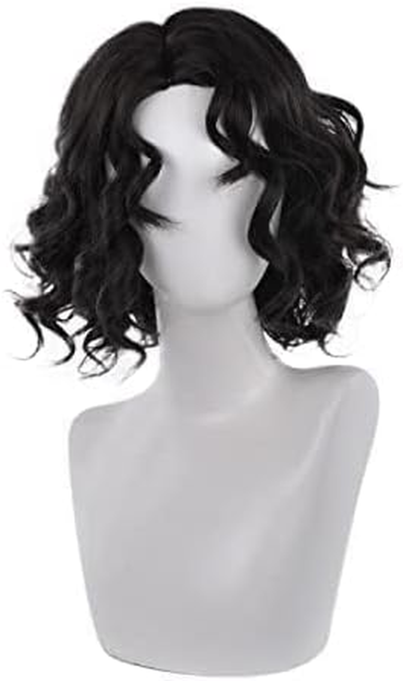 Purple Short Bob Straight Wig Women'S 14-Inch Shoulder Length Wig Heat Synthetic Fiber Middle Part Hair for Halloween Costumes Party