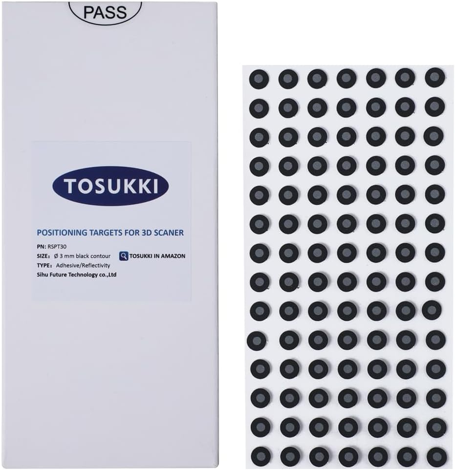 3Mm Positioning Targets (Reflective) for 3D Scaner,3D Scanning Markers/Dots/Stickers，Reference Point Markers/Reflection Markers/For 3D Scaning and Optical Tracking（980 per Box）, RSPT30