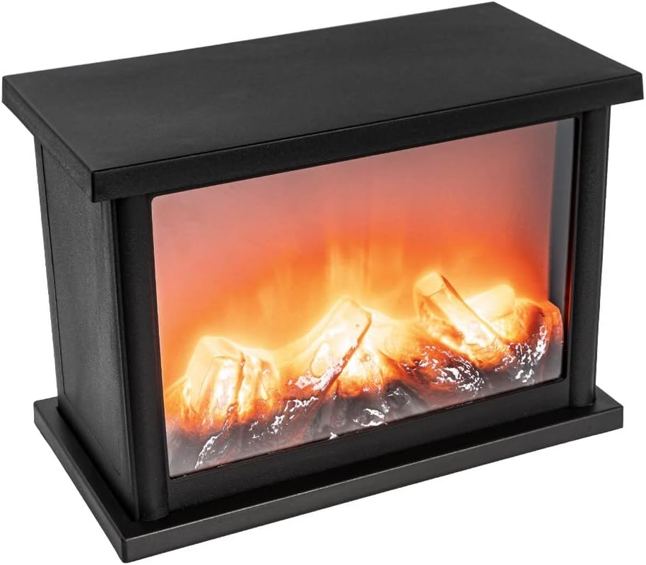 Ideen Mit Herz LED Fireplace,Decorative Fireplace,Electric,Battery Operated,Without Heating,Realistic Fire,Flame Effect,25.5X13.5X18 Cm,With Timer Function (6 Hours On, 18 Hours Off) image number 4
