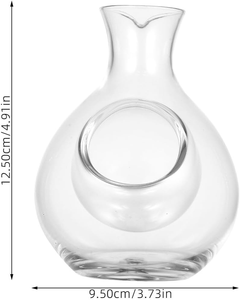 Gatuida Japanese Style 300Ml Crystal Glass Ice Wine Decanter with Slant Spout, Cooling Brandy Container and Glass Liquor Dispenser for Home Dining and Entertaining image number 6