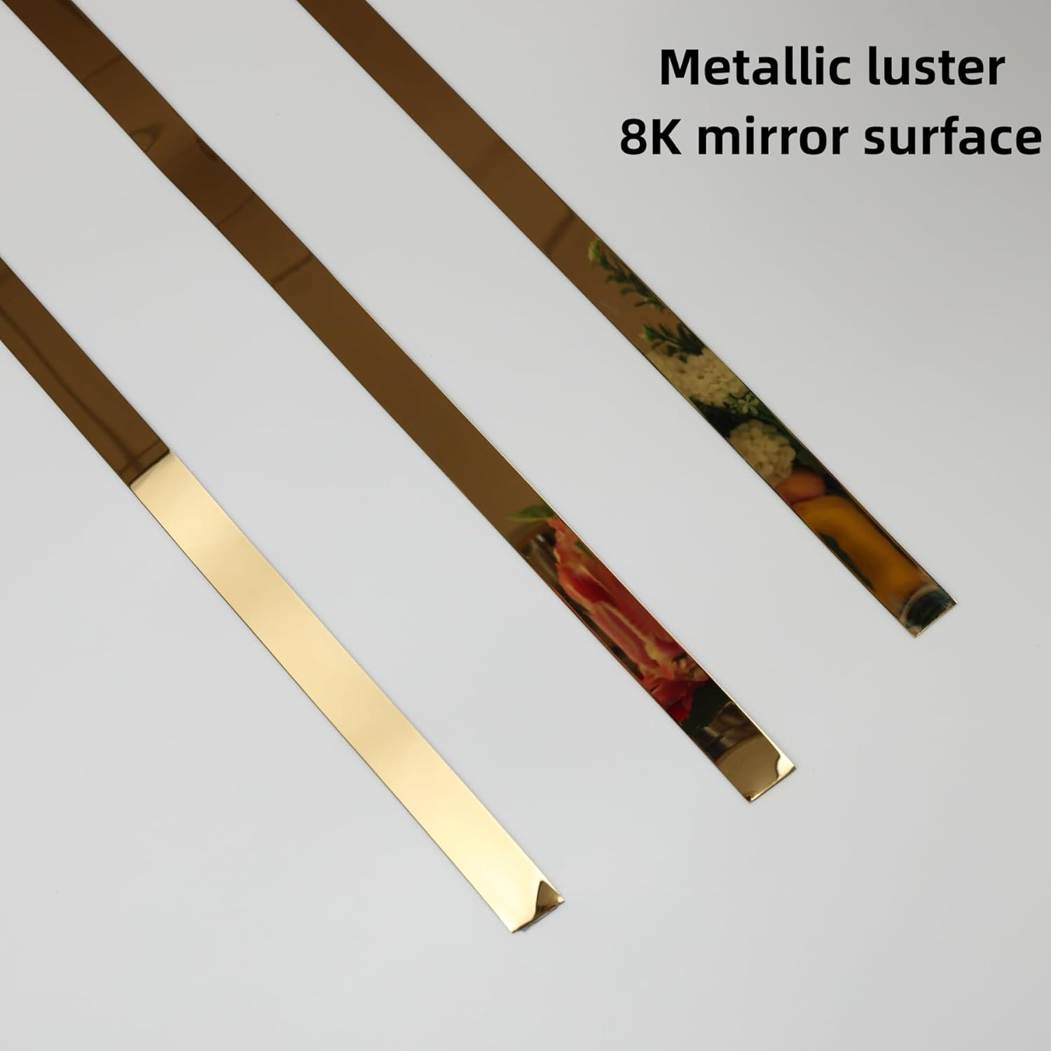 Gold Metalized Mirror-Like Finish Molding Trim, Peel and Stick Strip for Mirror Frame, Wall, Fireplace and Home DIY Decoration (16.4 Ft X 0.8 Inch) image number 2