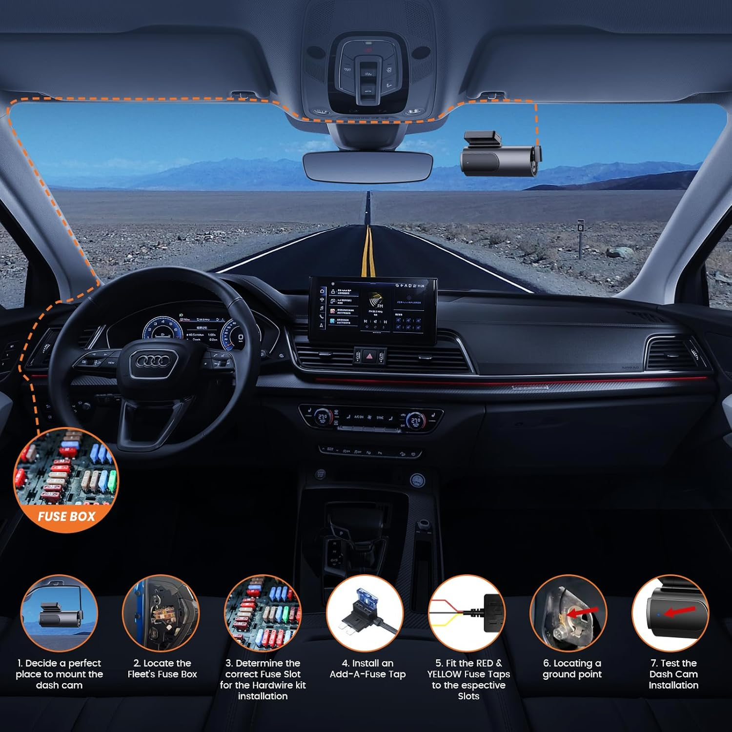 Dash Cam Hardwire Kit, GKU Type C USB Hard Wire Car Camera Charger Cable Kit,12V- 24V Car Dash Camera Charger Power Cord with Battery Drain Protection image number 4