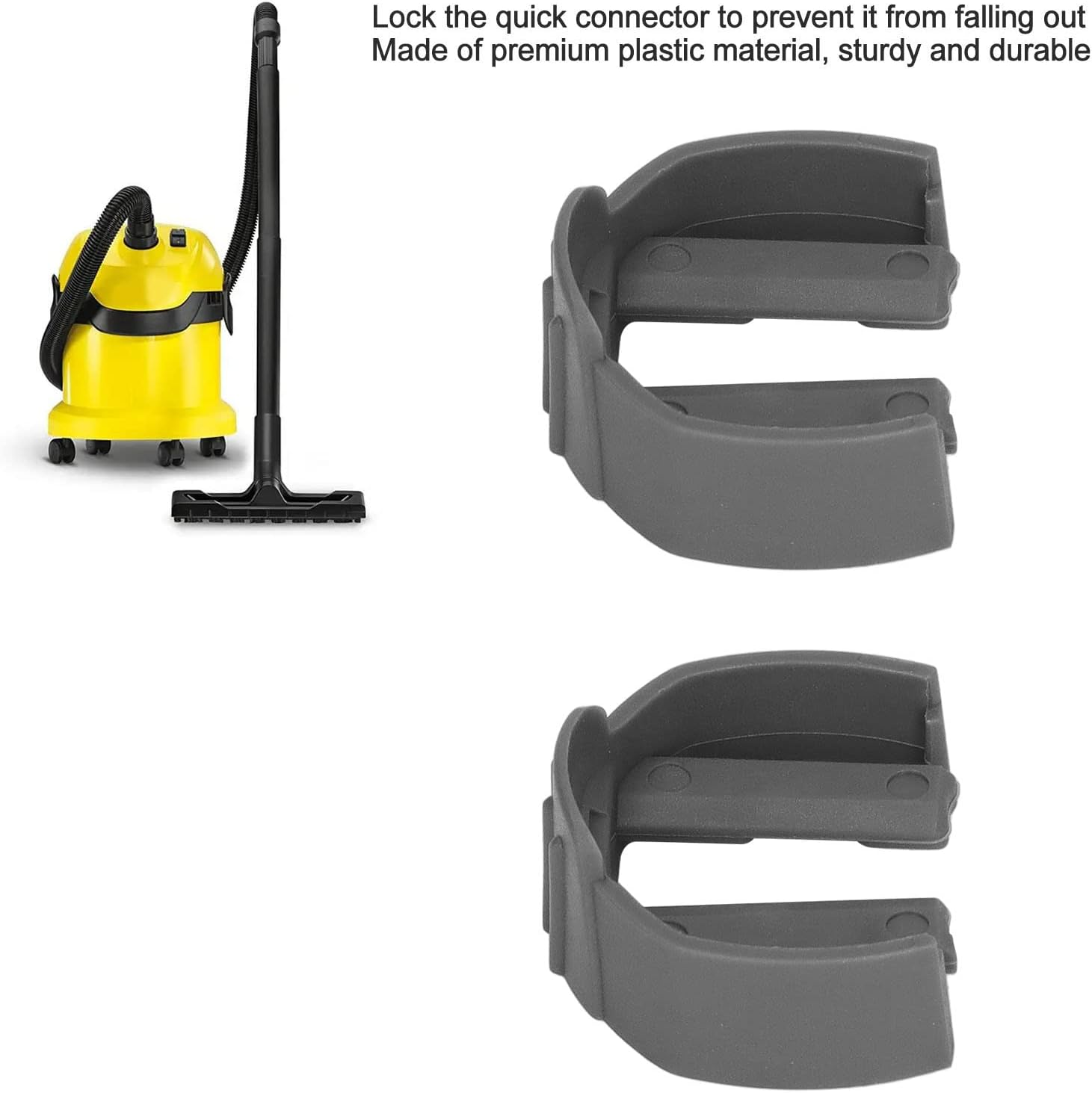 High Compatibility Car Wash Machine Quick Connector Buckle 2Pcs C Clamp/Holder Replacement Part for K2 K3 - Care (Grey) image number 3