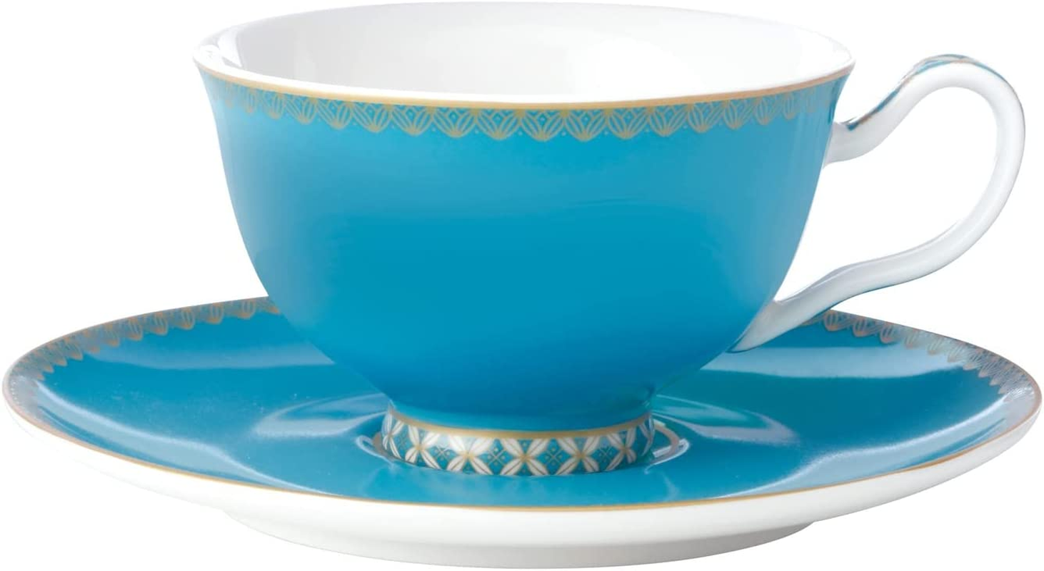 Maxwell & Williams Teas & C'S Silk Road Footed Cup & Saucer 200ML Aqua Gift Boxed
