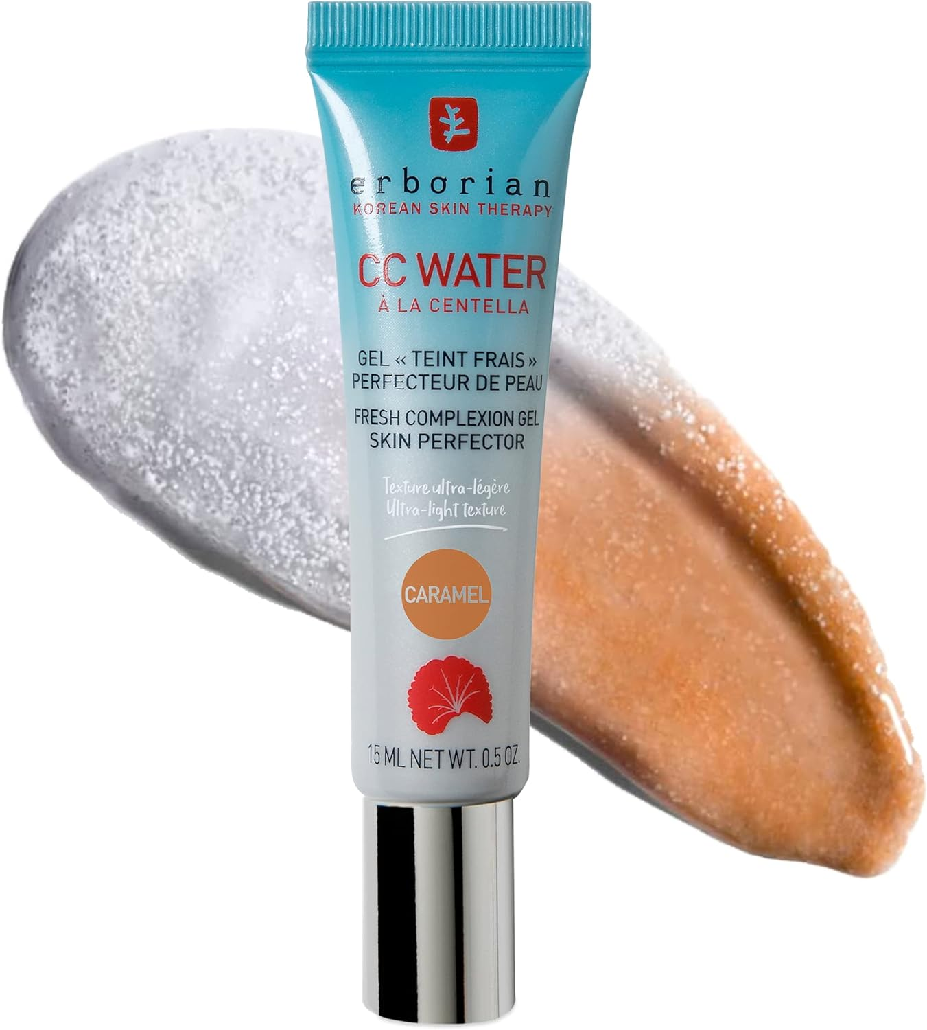 Erborian - Cc Water with Centella Asiatica - Skin Perfecting Facial Care with Hyaluronic Acid for a Fresh Complexion, Soothes and Moisturises - Korean Cosmetics - Cc Water Caramel Shade - 15 Ml image number 1