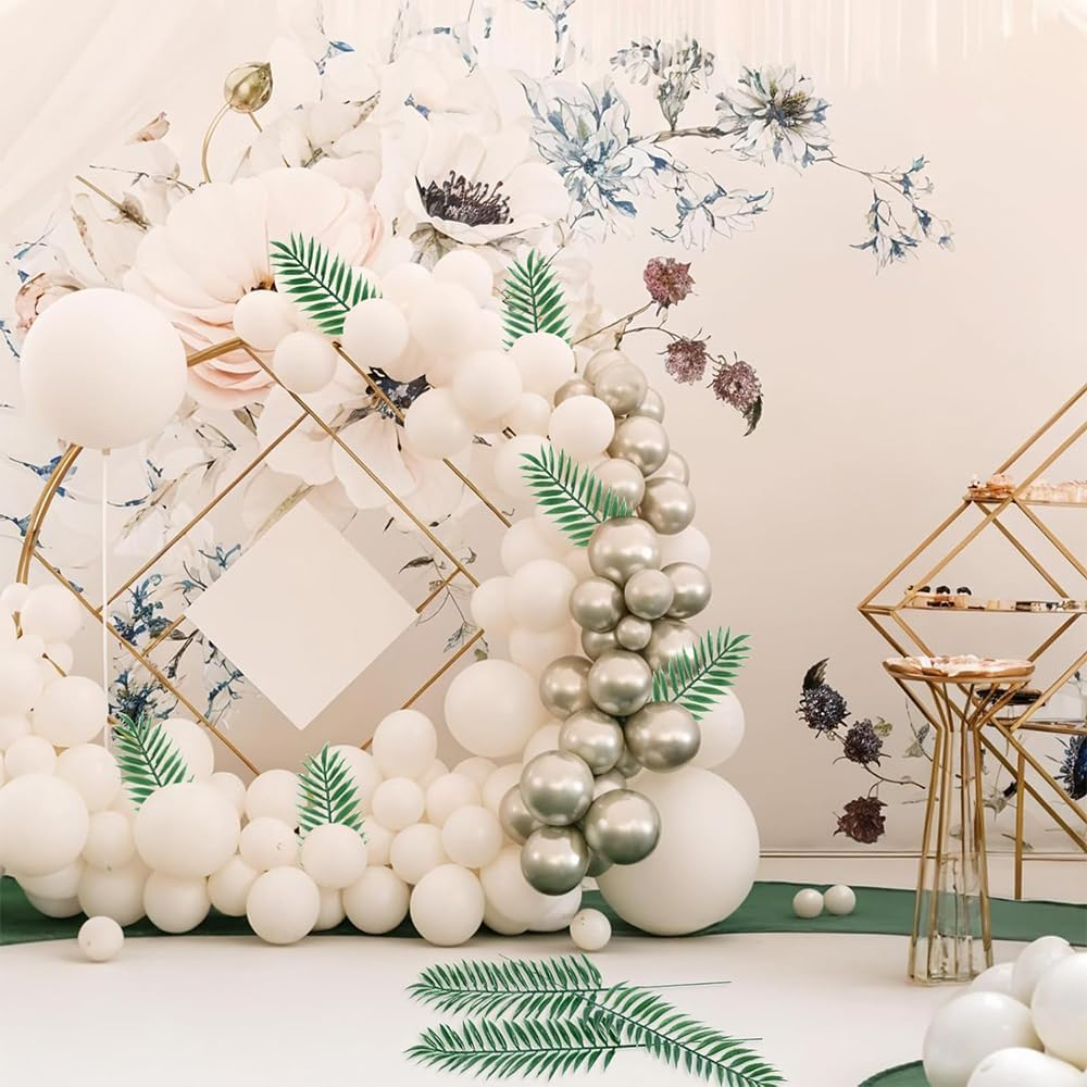 Artificial Leaves,Artificial Simulation Leaves with Stems Decor for Home Hawaiian Luau Party Jungle Beach Theme Party Decoration (10, Green) image number 6