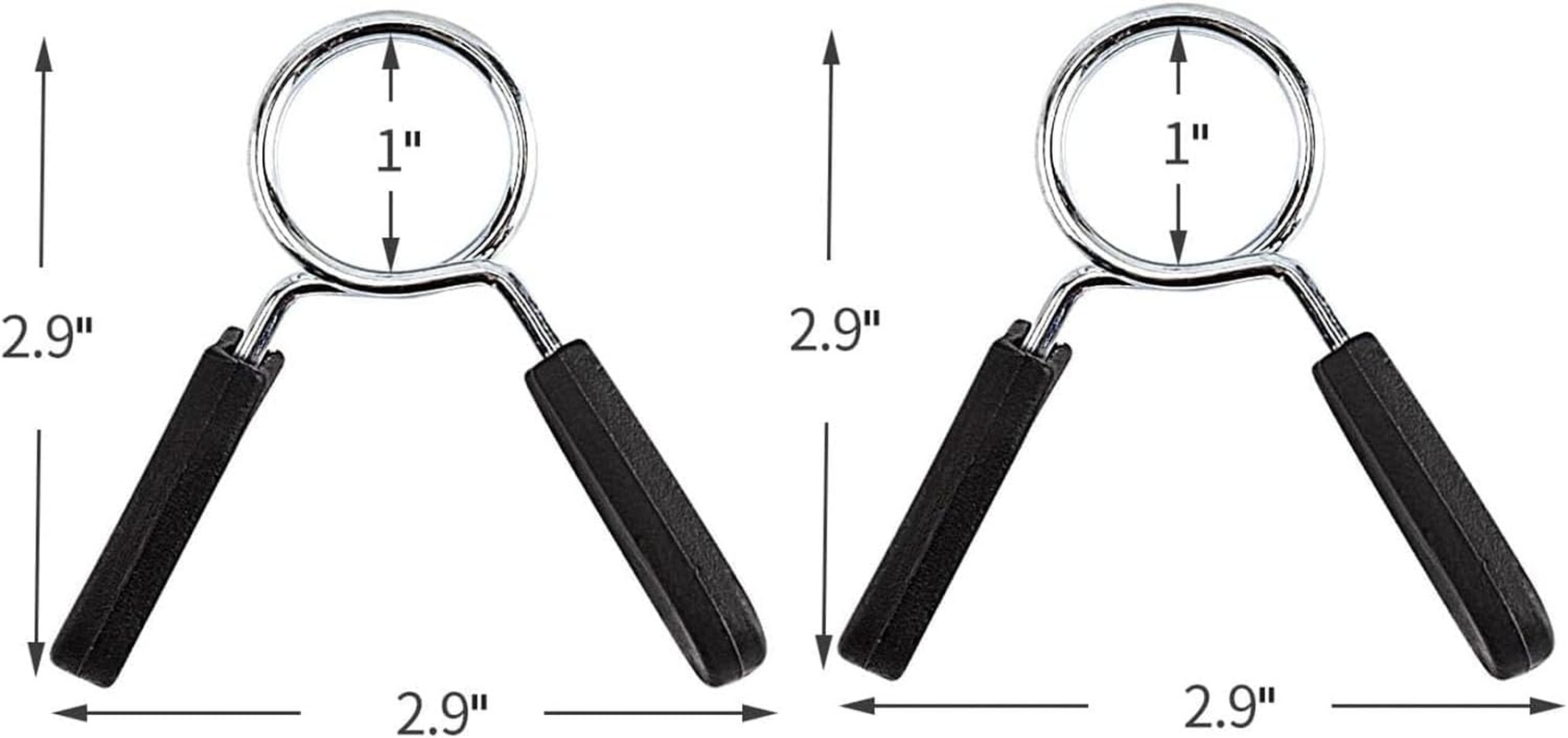 Eastygold Barbell Clamps Dumbbell Spring Clip Circlip Collars 1 Inch Weight Bars Clips Fitness Weightlifting Lock Buckle for Standard Bar 25Mm 2 Pack image number 2