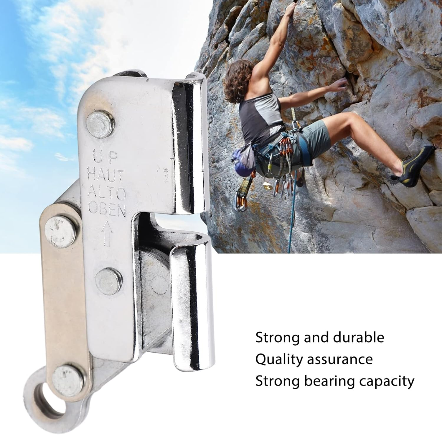 Self Locking Rope Grab Alloy Steel Strong Bearing Capacity for Tree Arborist Expedition - Rock Climbing Rope Grab Device image number 6