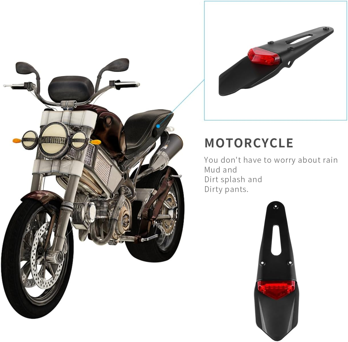 ULTECHNOVO Motorcycle Rear Lamp Led Taillight Brake Running Light Universal Fit High Brightness for Motorbike Car Trailer Motocross Dirt Bike image number 6