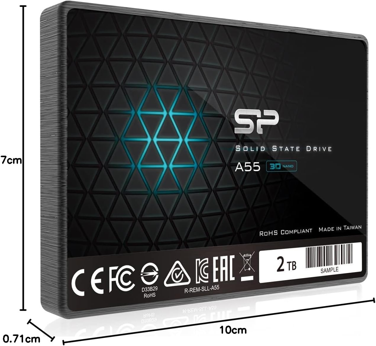 Silicon Power Ace A55 2TB SATA SSD, up to 500Mb/S, 3D NAND with SLC Cache, 2.5 Inch SATA III 6Gb/S Internal Solid State Drive for Desktop Laptop PC Computer image number 1