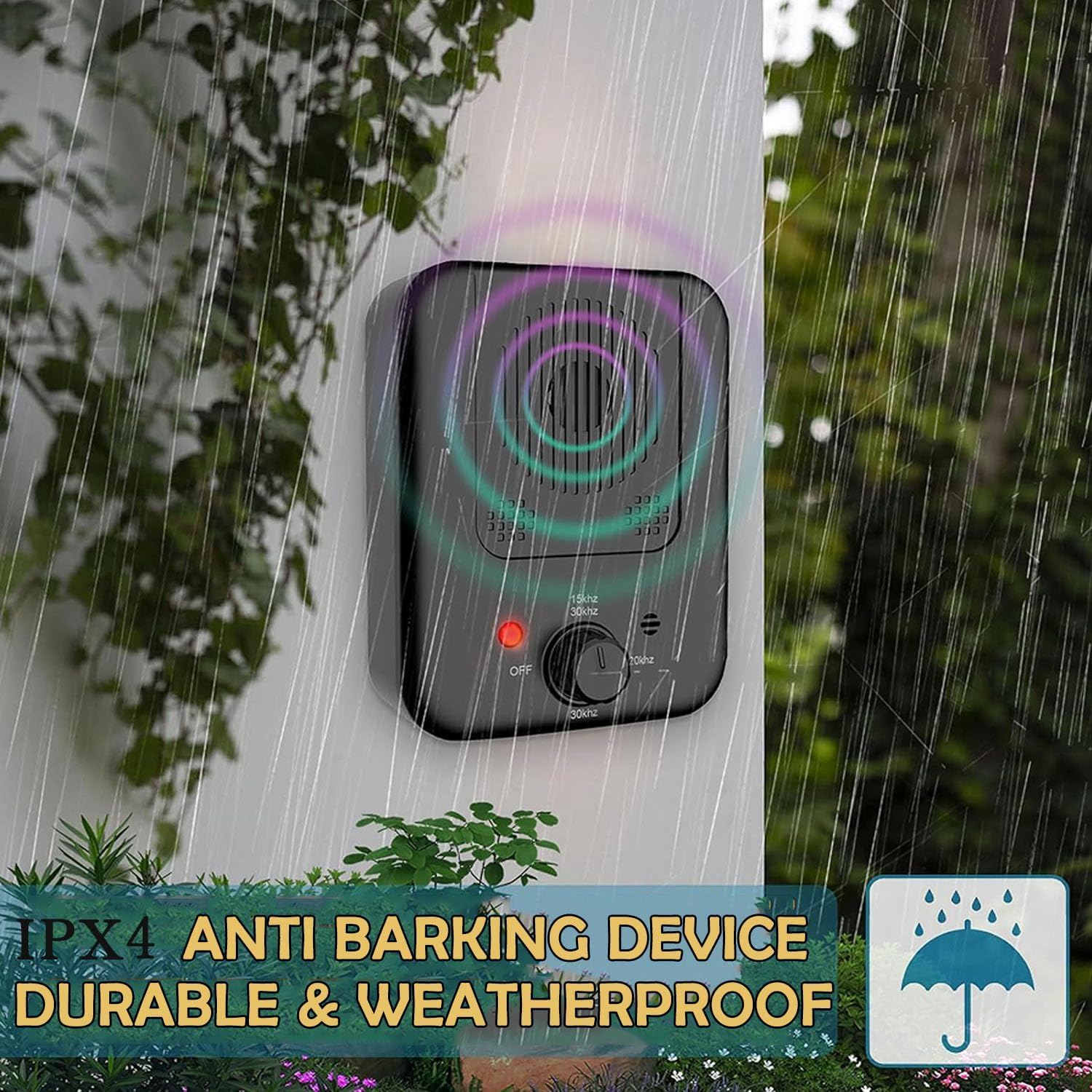 Wakouter anti Barking Device, Ultrasonic Dog Barking Silencer with 3 Modes, Rechargeable, Waterproof Dog Barking Control Deterrent Devices, Stop Neighbors Dog from Barking for All Breeds of Dogs image number 5