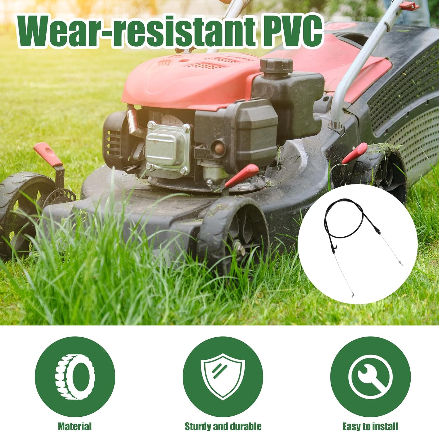 Gosknor 51 Inch 946-04661A Control Cable for 21 Inch Self-Propelled Gas Push Mower Compatible with Troy Bilt TB110 TB230 Craftsman MTD Yard Machine, 746-04661A Lawn Mower Throttle Cable Replacement image number 2