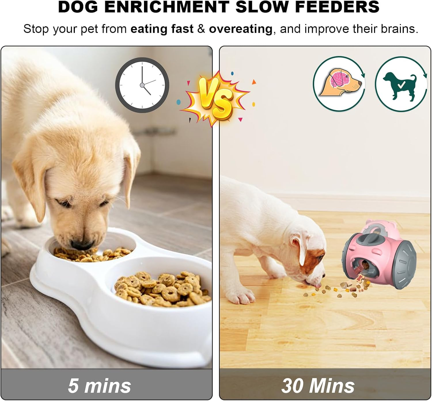 Pet Treat Dispenser for Cats & Small/Medium Dogs - Interactive Puzzle Feeder Toy with Adjustable Slow Food Dispensing (Pink Bear)