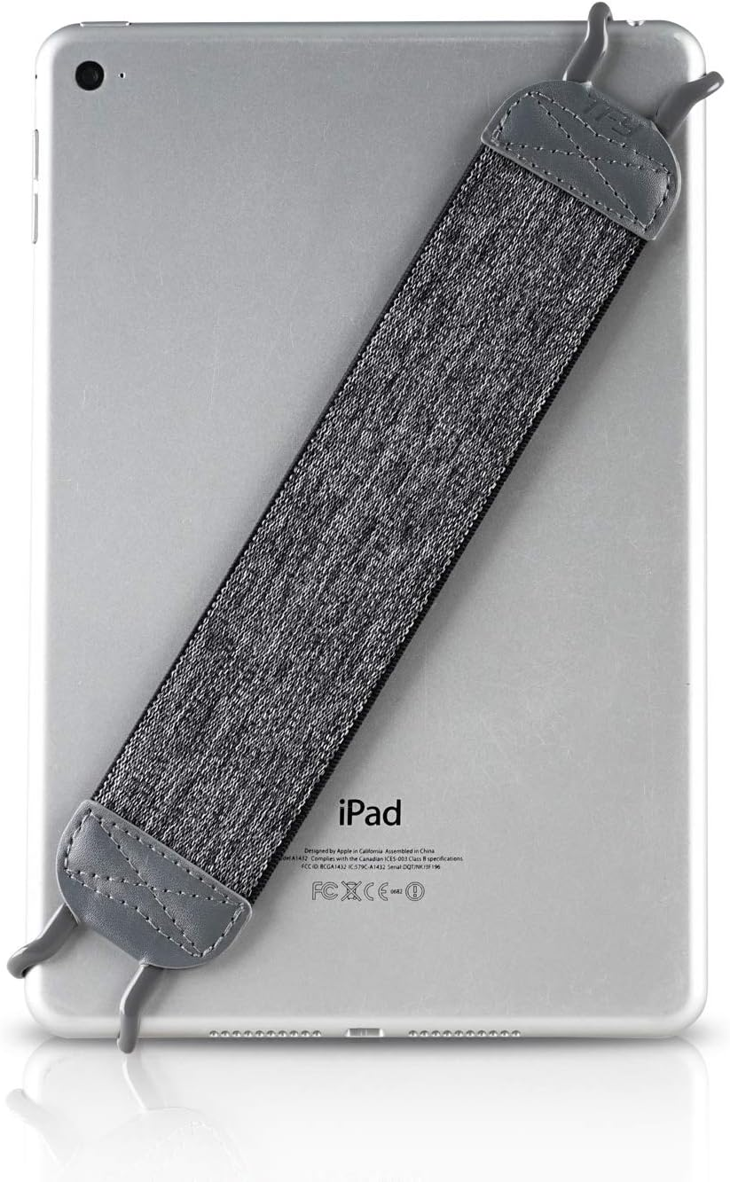 TFY - Soporte De Correa De Mano Para Tabletas, Ipad, E-Readers - Ipad Pro, Ipad, Ipad Mini 4, Ipad Air 2, Samsung Galaxy Tab & Note - Google Nexus - Asus Transformer Book and More - Gray/Blue image number 1