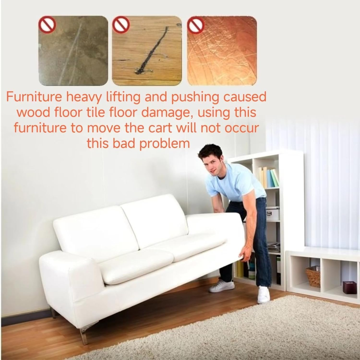 Mtxorvix 5 Pack Furniture Mover with Wheels and Furniture Lifter Set, 360&deg; Rotation Wheels Furniture Dolly Moving Tool for Easy Moving Heavy Furniture,Refrigerator,Sofa,Cabinet,Bed,300 Kg Capacity image number 4