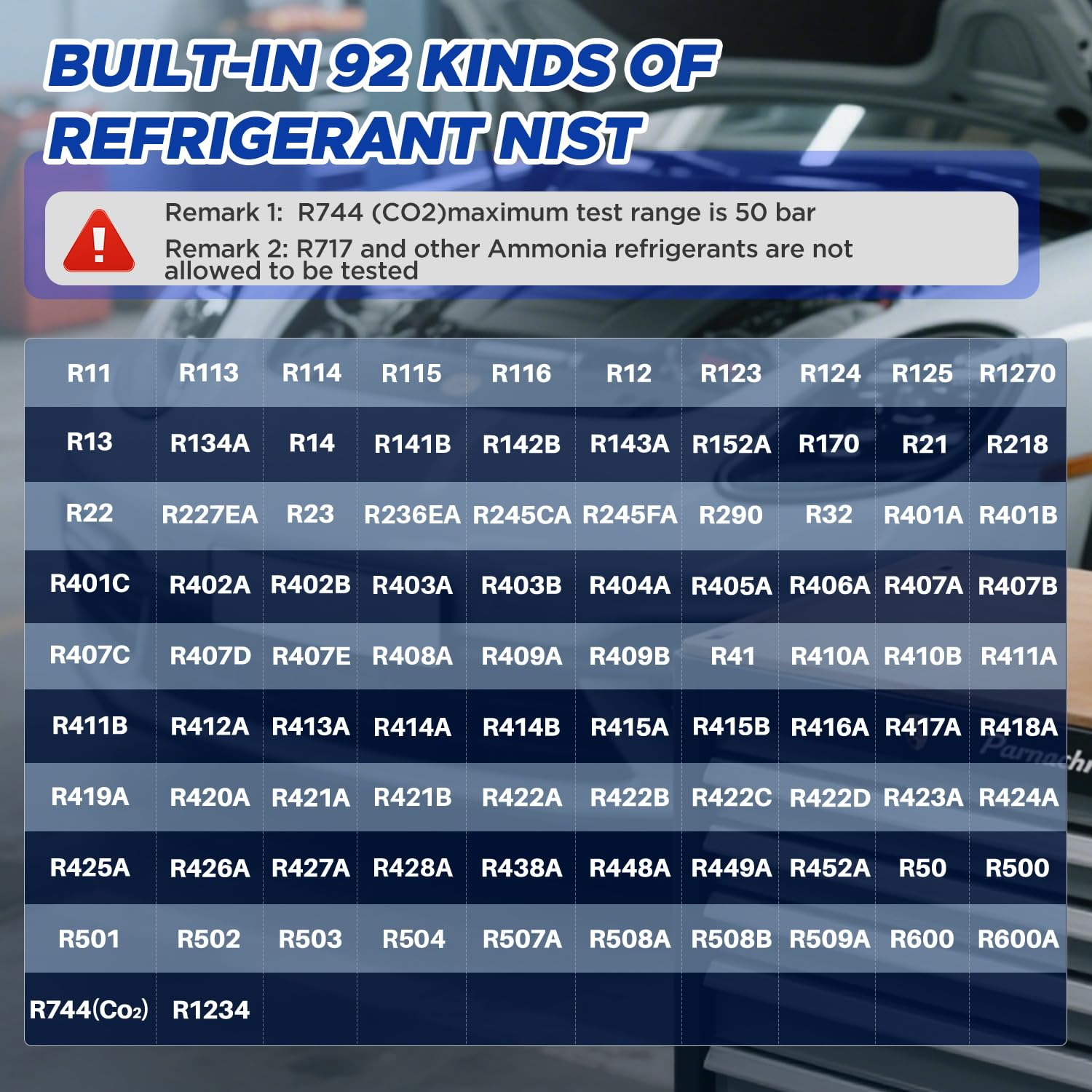 HVAC Digital Manifold Gauge Set 92 Refrigerants AC Gauge Set with Dual Pressure Test Digital Manifold Gauges with LCD Display for R134A/R22/R410A, HVAC Gauges with Refrigerant Hoses,Suitcase image number 5