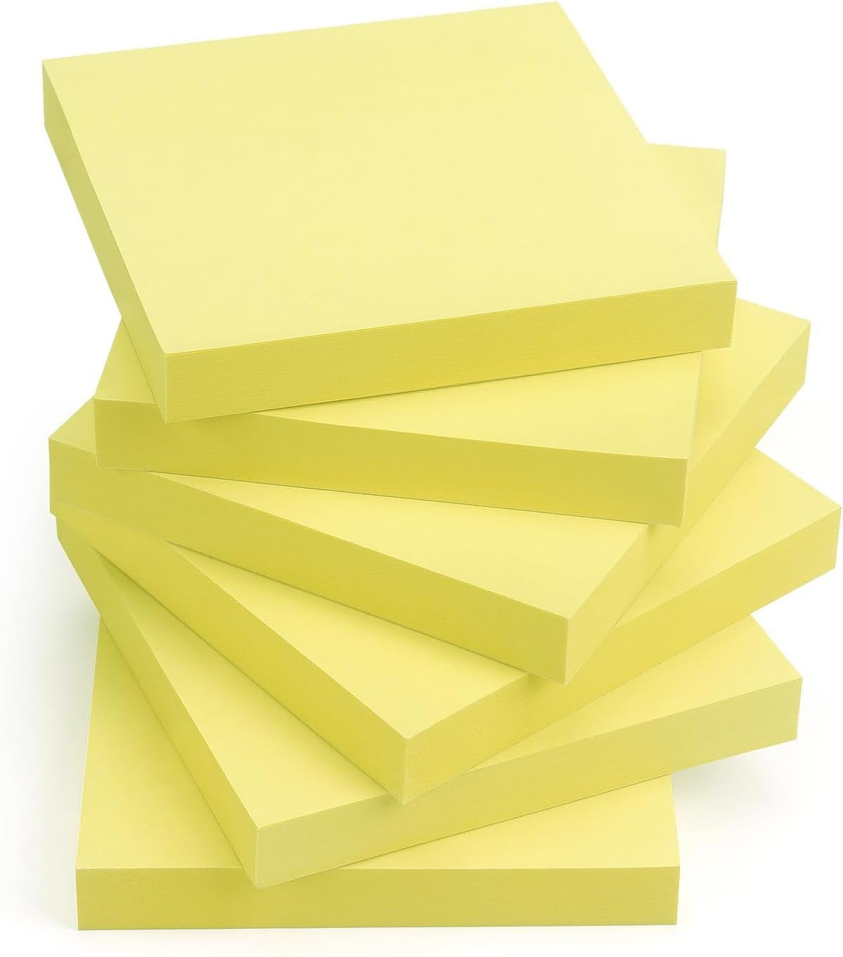 Sticky Notes 3X3 Self-Stick Notes Pads with 6 Bright Colors, Easy to Post for Office, Shool, Home,Restaurant,6 Pads/Pack, 50 Sheets/Pad-Yellow image number 3