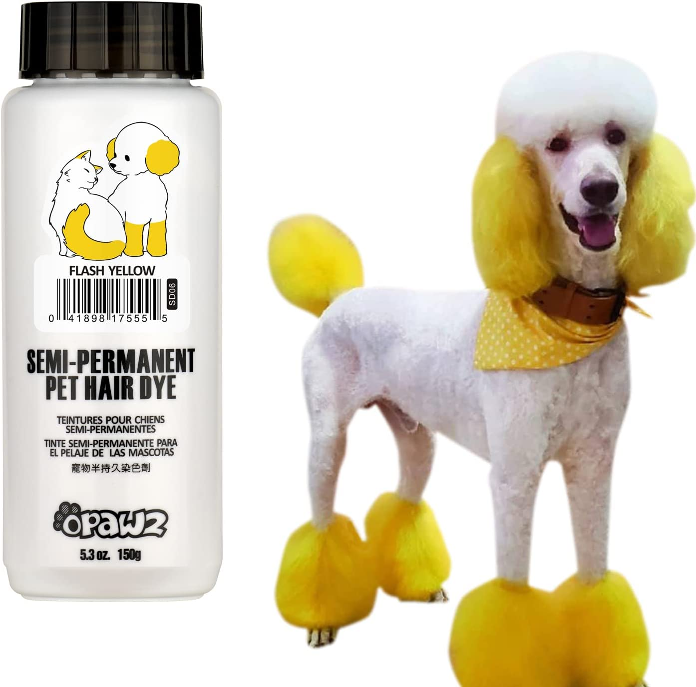 OPAWZ Semi-Permanent Dog Hair Dye, Food-Grade Pigment Dog Dye, Non-Toxic Pet Hair Dye for Dogs, Cats and All Pets Can Be Bathed (Kelly Green)