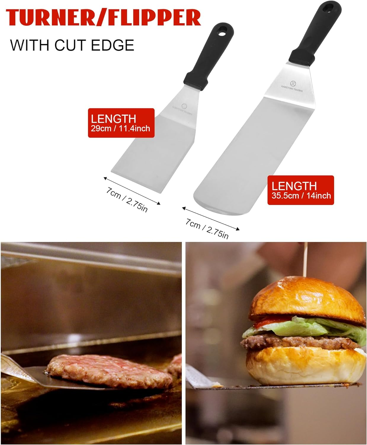 Blackstone Griddle Accessories Kit, 14 Pcs Stainless Steel Griddle Grill Tools Set Blackstone and Camp Chef, Professional Grill Spatula Set for Men Women Outdoor BBQ and Camping image number 5