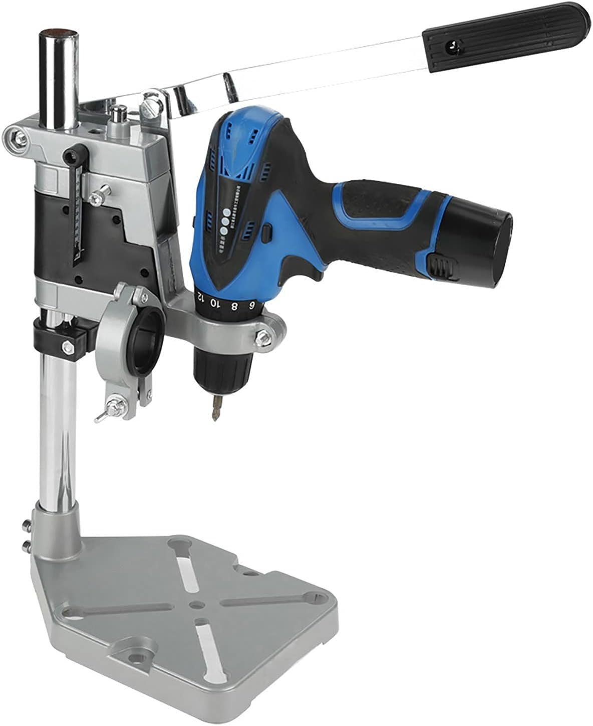 HISUEKIG Benchtop Drill Presse, Heavy-Duty Base Drill Stand, Easy to Use for Press Workbench Hand (Double Hole)