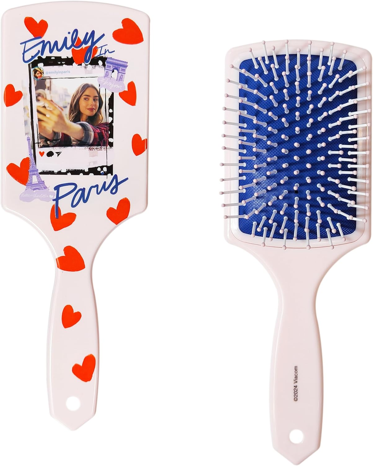 LUV HER Kids Hair Brush & Spa Headband Set for Girls - Features Emily in Paris - Fun Grooming Kit for Detangling, Styling & Skincare - Soft & Stretchy One Size image number 2