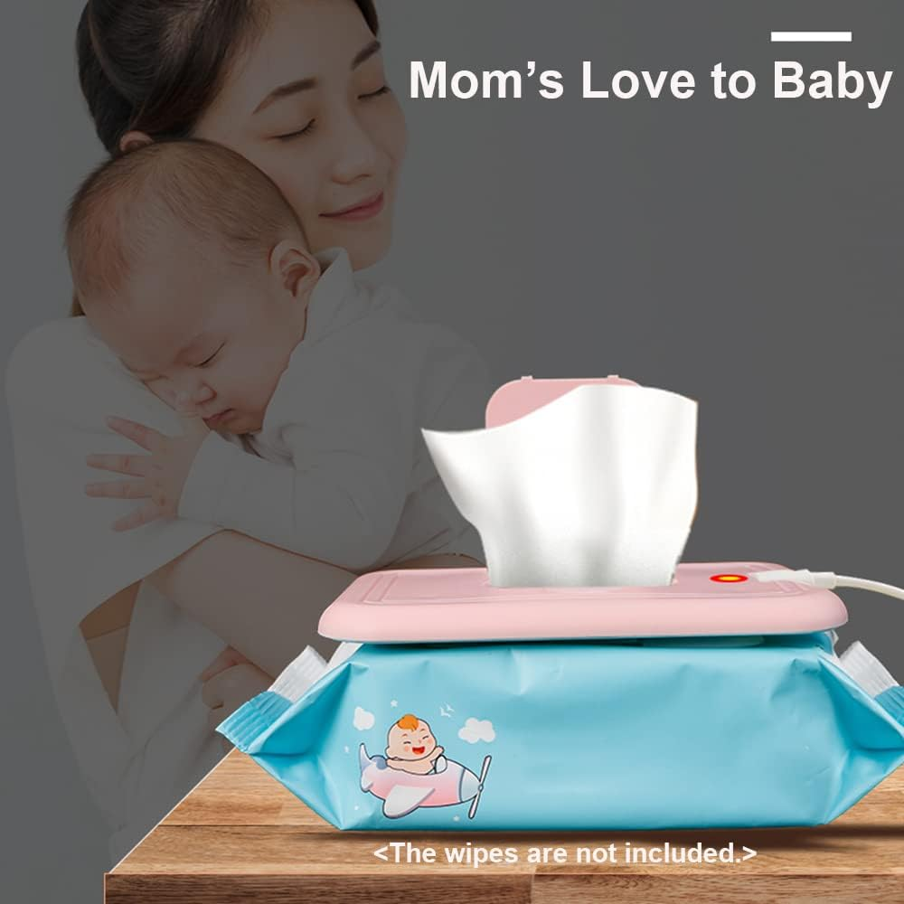 RAYWE Baby Wipe Warmer Portable Baby Wet Wipes Warmer Heater USB Powered Perfect for Traveling Pink image number 3