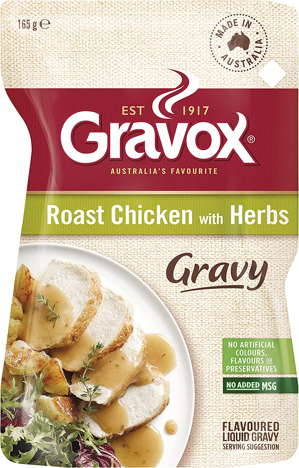 Gravox Roast Chicken with Herbs Gravy Pouch Liquid Pouch for Gravy and Liquid Stock Instant Gravy 165G