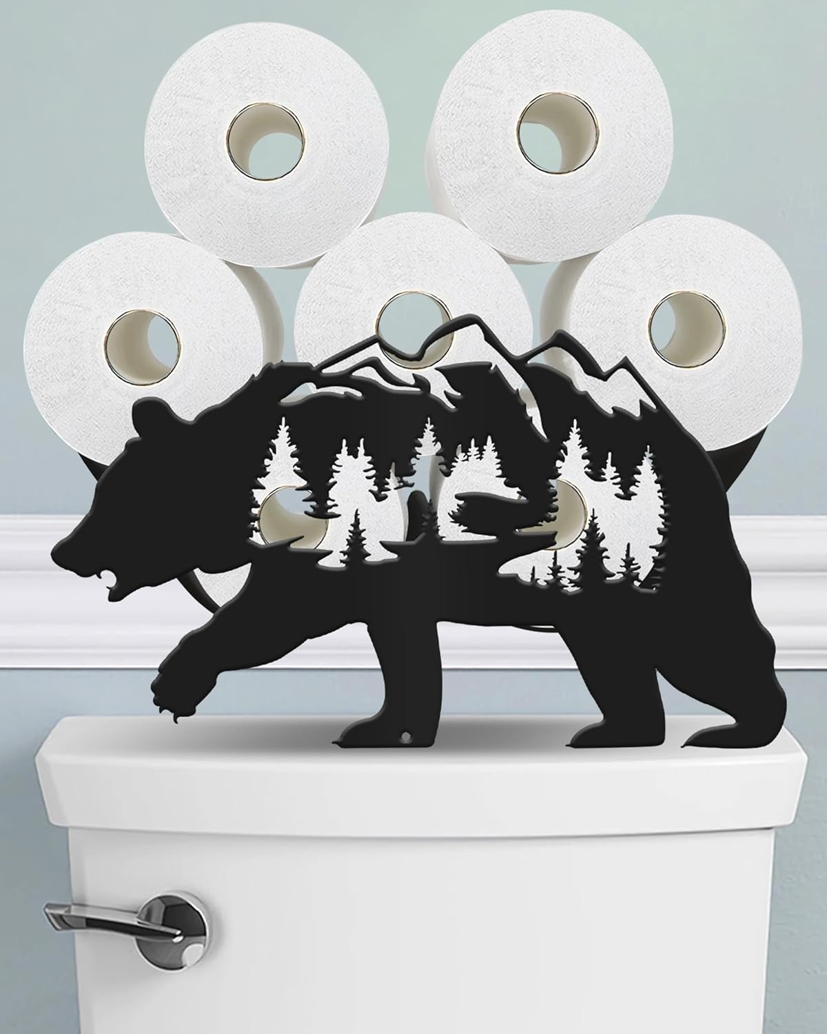 Wigag Dachshund Toilet Paper Holder for Extra 8 Rolls, Wall Mounted Decorative Toilet Paper Storage, Farmhouse Bathroom Accessories Storage Cabinet